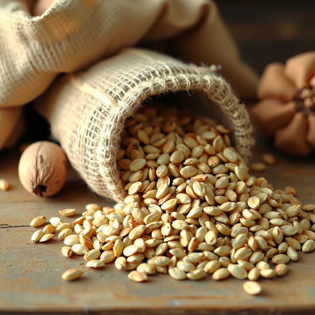 Naturbelassene Getreide auf Holz